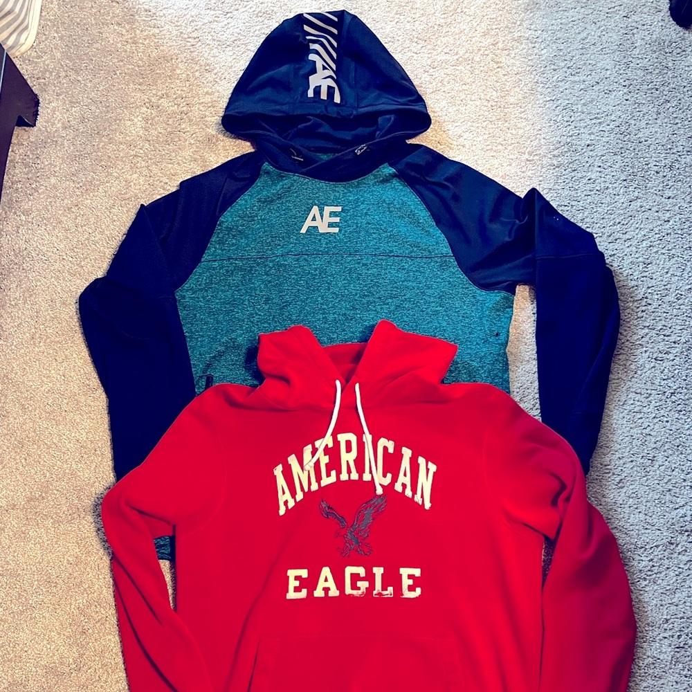 Two AE hoodies